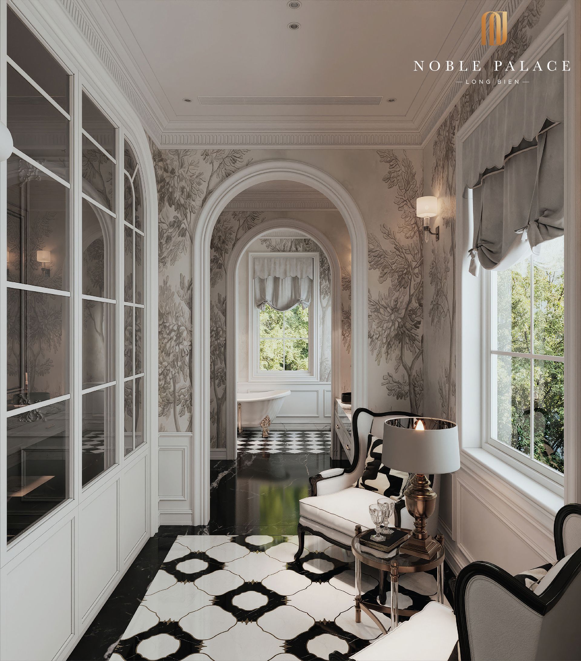 Bán biệt thự song lập VENUS hướng Nam kề cận hồ điều hòa kiến trúc Châu Âu Noble Palace Long Biên